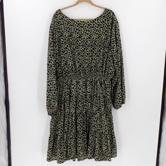 Hayden Los Angeles Haven Leopard Print Dress Size 2XL Green & Black - Picture 2 of 5